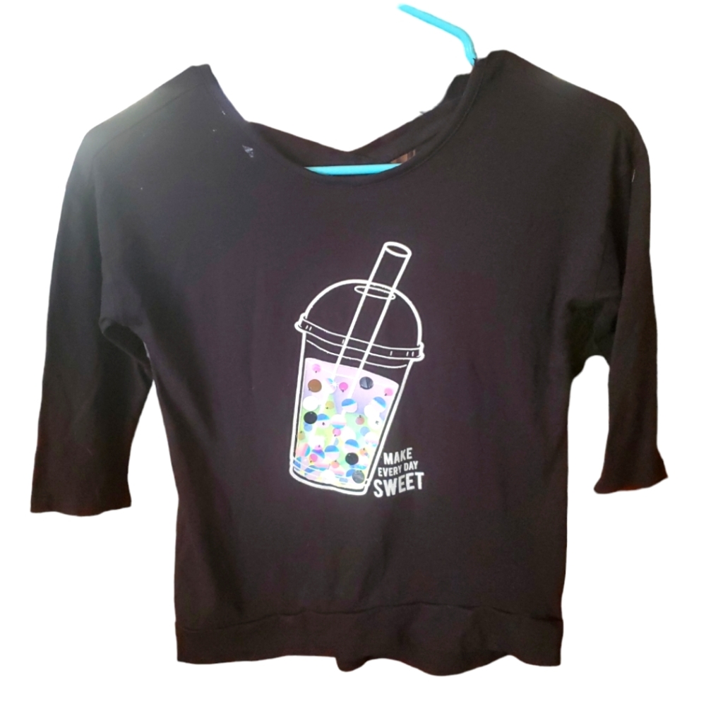Justice Long Sleeve T-Shirt Black Girls 8